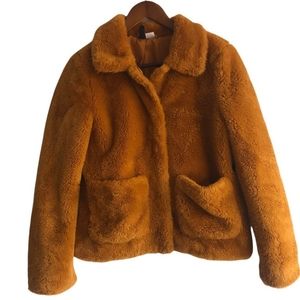 Women's H&M Burnt Orange Faux Fur Jacket